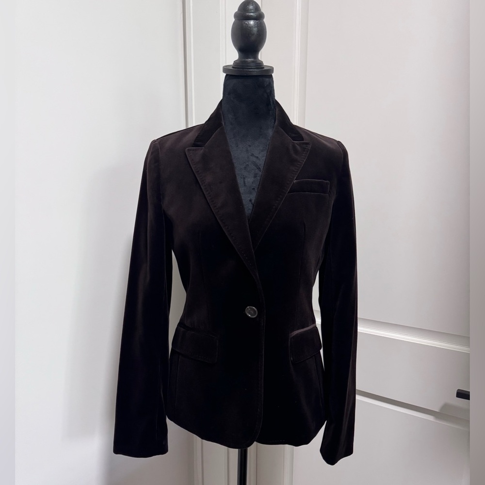 Luxe J Crew Fitted Blazer- Chocolate Size 4